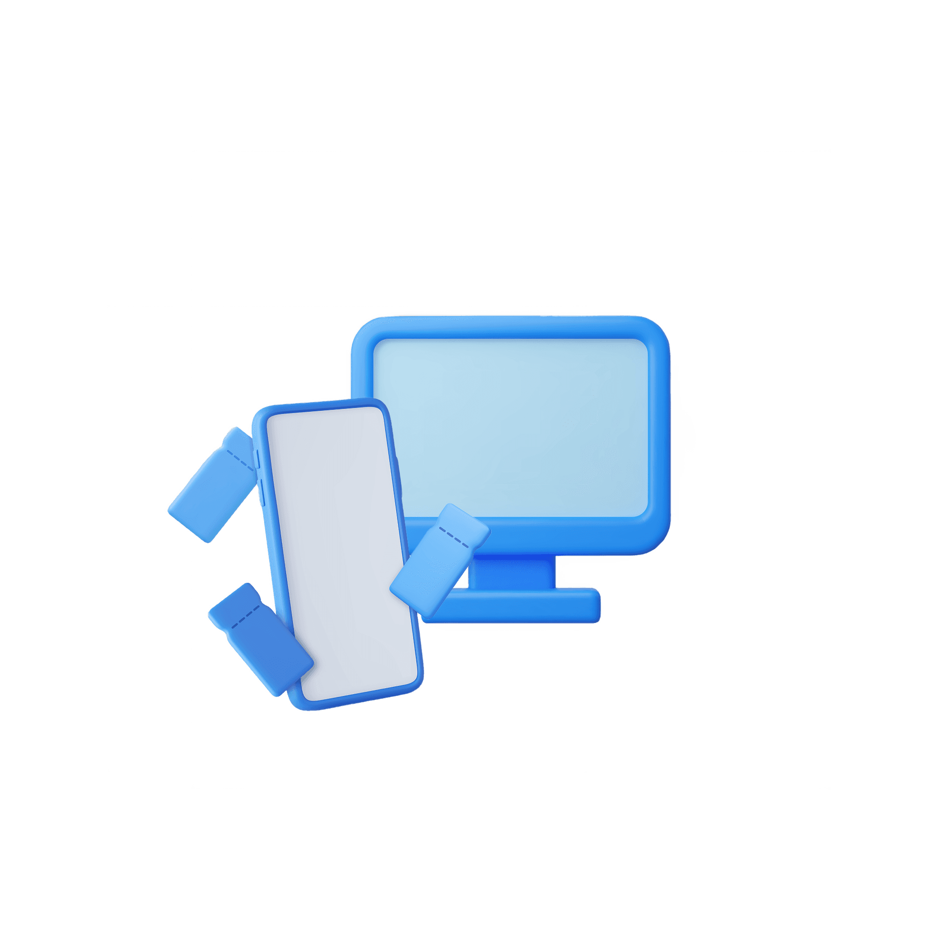 데스크탑과 모바일 3D 목업 아이콘